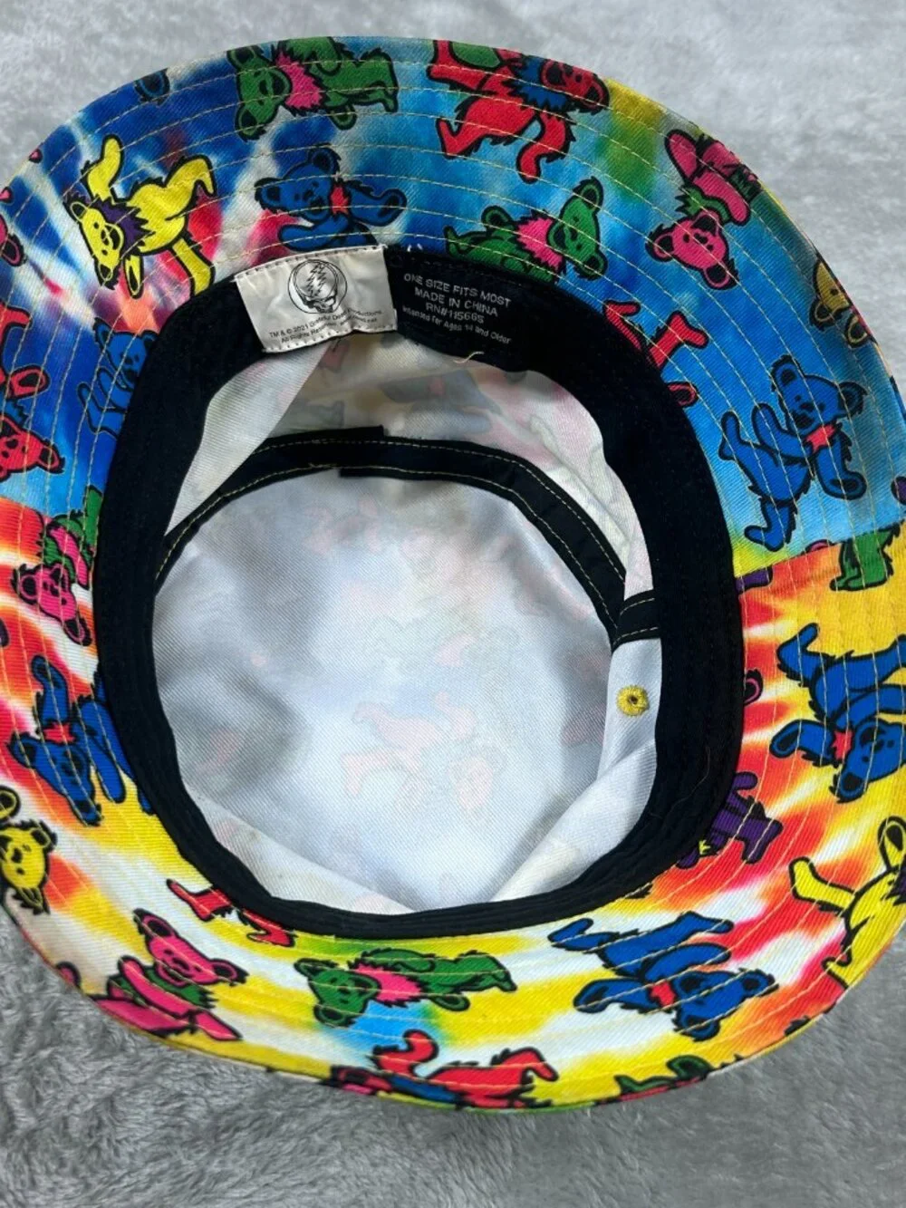 Grateful Dead Bucket Hat Dancing Bears Tie-Dye One Size Jerry Garcia 2021 Hippie